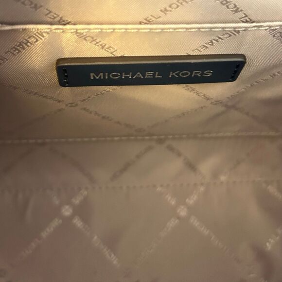 Michael Kors Whitney Medium Flap Chain Crossbody Shoulder Bag Navy Multi - Picture 9 of 11